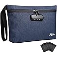 MAICHENG Storage Bag with Combination Lock 12.6"x7.5" Large Storage Container Medicine Lock Bag Money Organizer Travel Storage Case