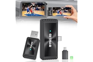 All-Platform Wireless Screen Mirroring Dongle & Wireless CarPlay GETPAIRR Cast, Low-Latency 4k Streaming,Upgrade Wired CarPla