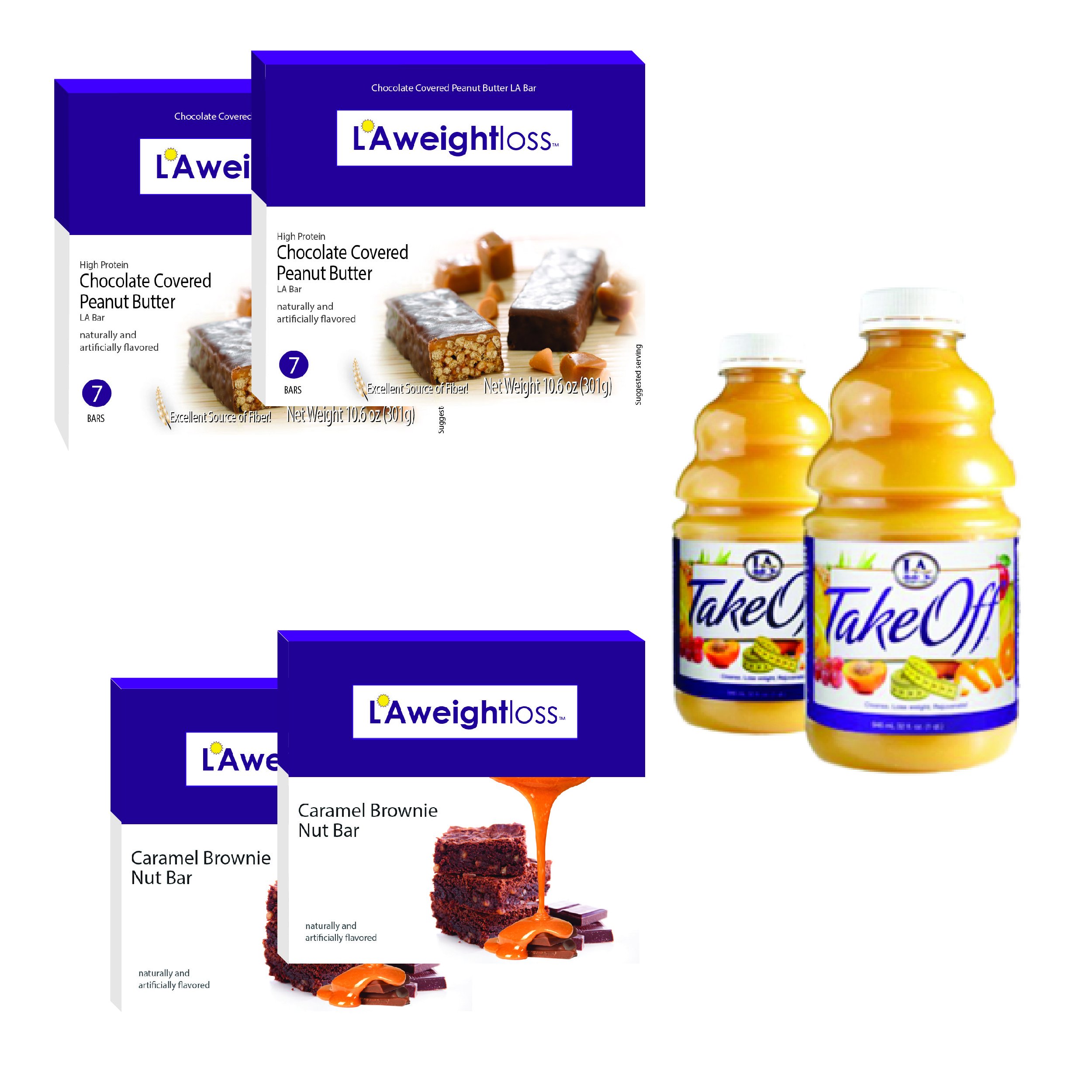 LA Weight Loss Bars Chocolate Peanut Butter & Chocolate Mint 8 Boxes Health