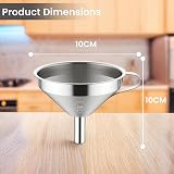 TIJAR Stainless Steel 10cm Funnel with Ring Holder – Food Grade, Dishwasher Safe view 5