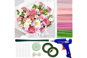 FLIZUBAT 500 Pcs Thick Pipe Cleaners for DIY Flowers & Crafts – 5 Colors Chenille Stems with Glue Guns & Tape Measure – Perfect for Family Fun & Creativity, Holiday & Room Decorations (Pink, 12in x 8mm)