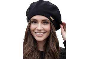 niceacsrise Warm Lined Wool Angora Knit Beret and Satin Lined French Hat Lightweight Beanie