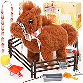 Tagitary Plush Horse Toys for Kids,Electronic Interactive Plush Toys with Leash That Making Sounds,Walking,and Wagging Tail,Stuffed Horse Realistic Pet for Boys Girls