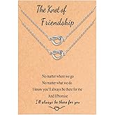BFF Friendship Knot Infinity Necklace for 2 Best Friend Long Distance Birthday Jewelry Gifts for Her Women Bestie