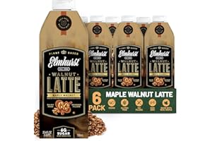 Elmhurst 1925 Maple Walnut Latte – Plant-Based, Vegan, Dairy-Free Plant Milk Latte Made of Walnut Milk, Cold Brew Premium Arabica with 95mg Caffeine & Real Maple & Brown Sugar – 25.4oz (Pack of 6)