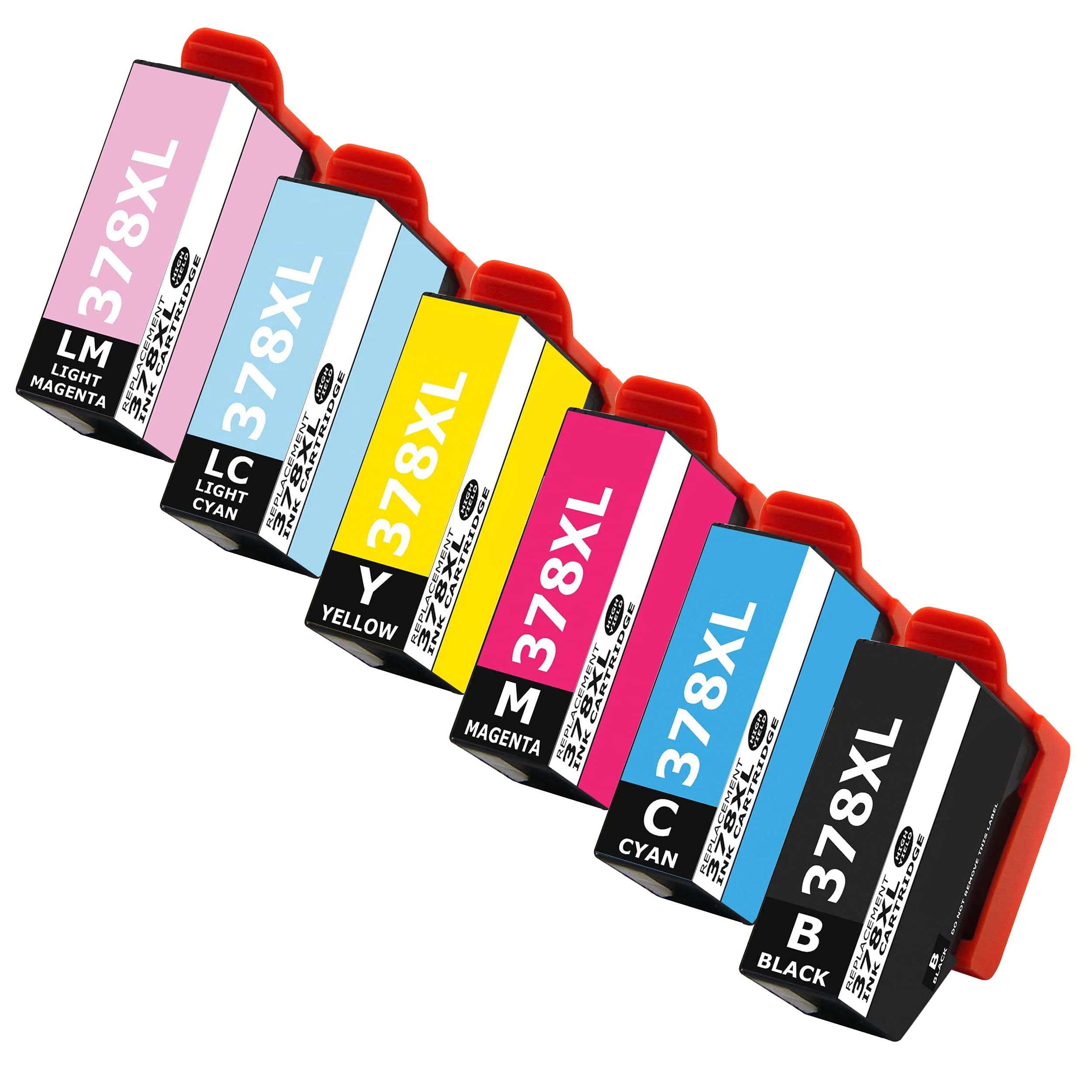 King of Flash 378XL Ink Cartridges Replacement for Epson 378 Ink Cartridges Multipack Compatible with Expression Photo XP-8500 XP-8505 XP-8600 XP-8605 XP-8700 XP-8000 XP-8005 XP-15000 Printer (6 Pack)