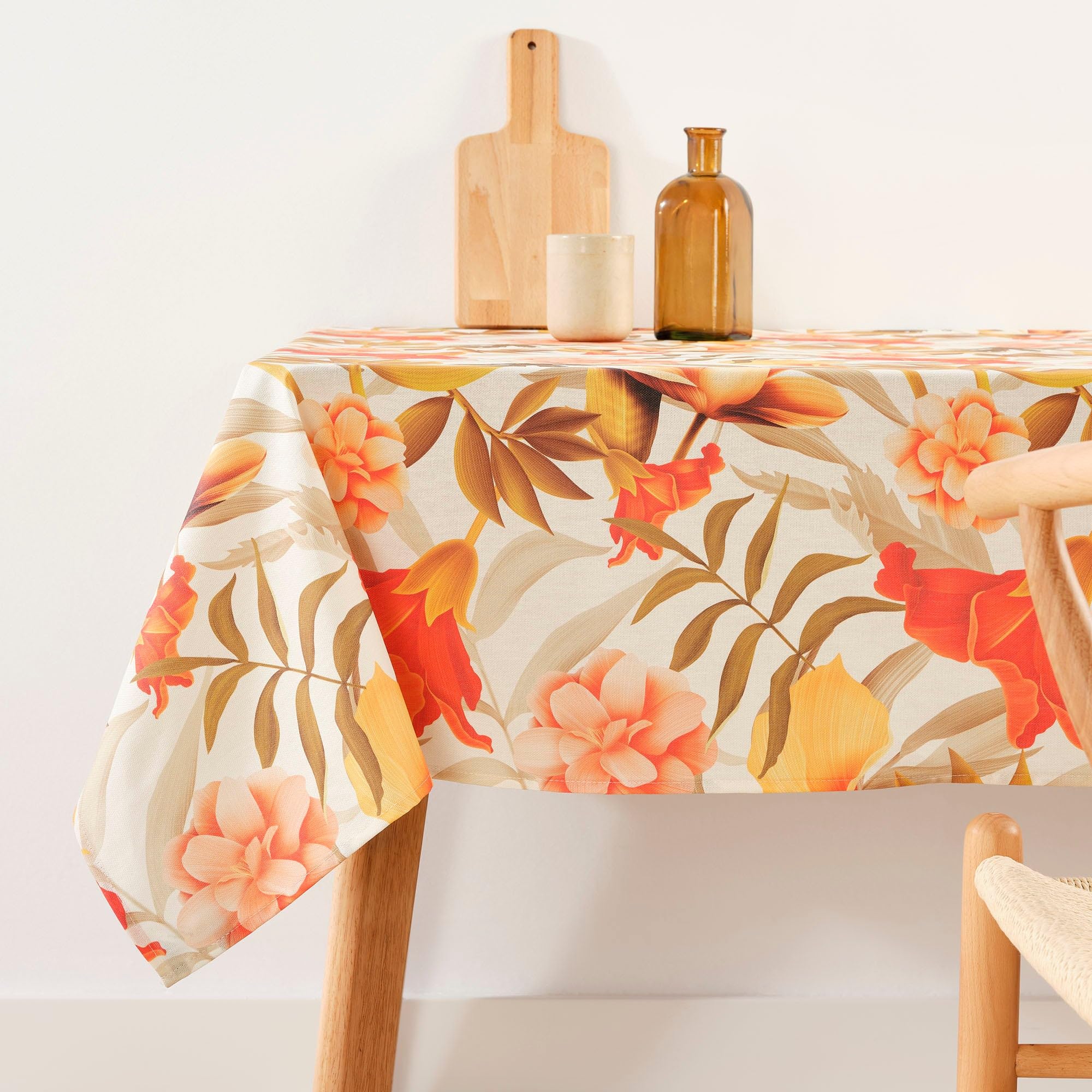 BELUM | Stain Resistant Tablecloth Size 300 x 155 cm - Extra Soft Touch Tablecloth Colour Multicolor - Tablecloth 100% Made in Spain Fabric 100% Organic Cotton - Tablecloth Model 0120-384