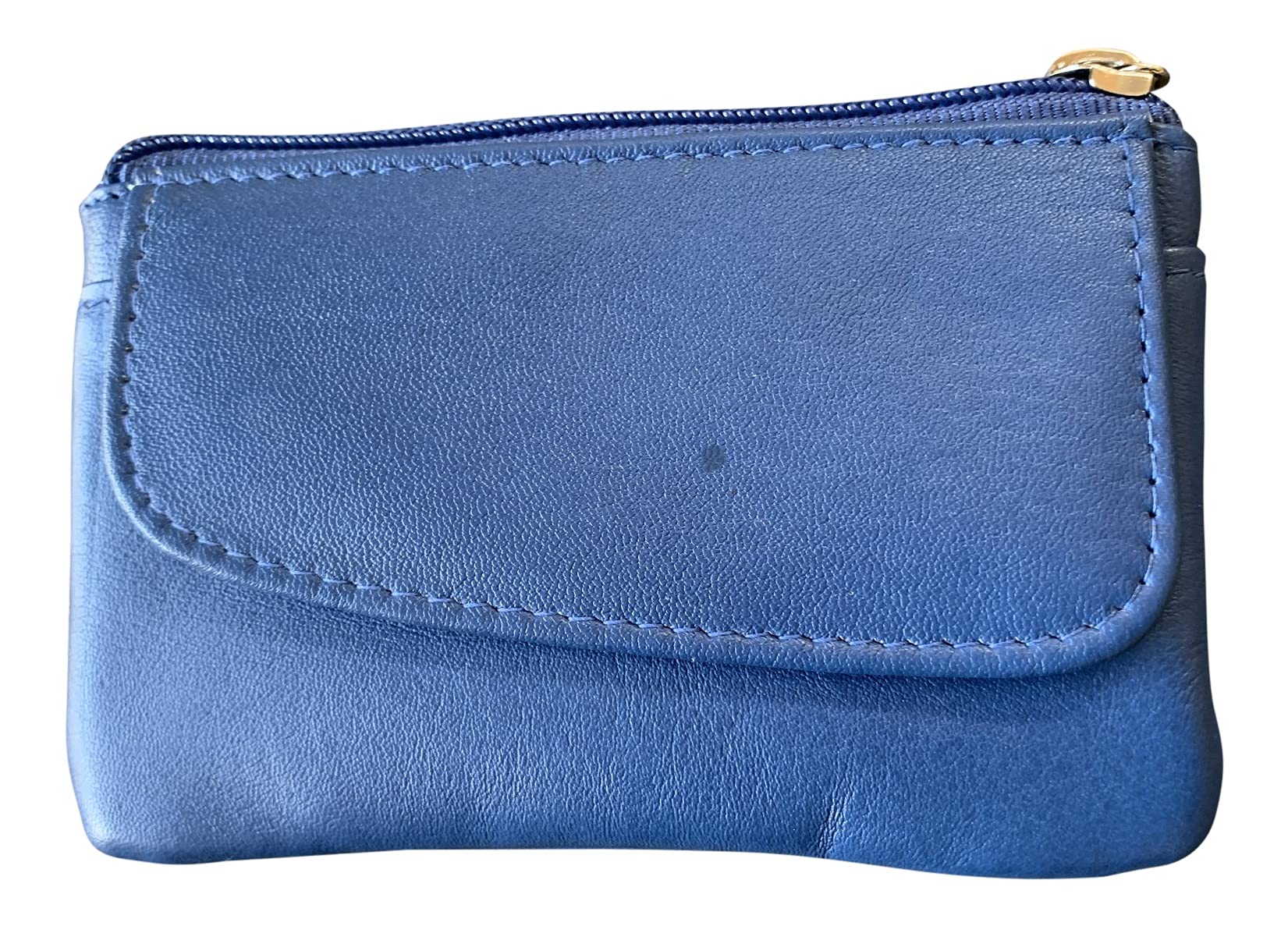 Golunski Small Soft Leather Coin Purse with Coin Purse Credit Card, Cobalt, Petit, Purses