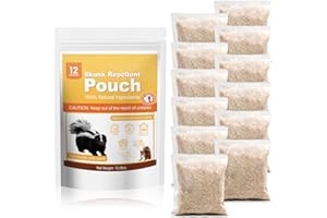 ENBABBOR 12 Pack Skunk Repellent Outdoor, High-Strengthen Peppermint Skunk Repellent Pouches Humane Drive Away Skunk, Rodent, Squirrel, Mouse, Mole from Yard Garden Lawn, Skunk Deterrent Outdoor
