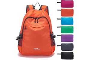 YZAOLL Small Lightweight Packable Hiking Backpack, 20L Hiking Backpack Day Pack for Women Men Travel Camping Vacation,Orange
