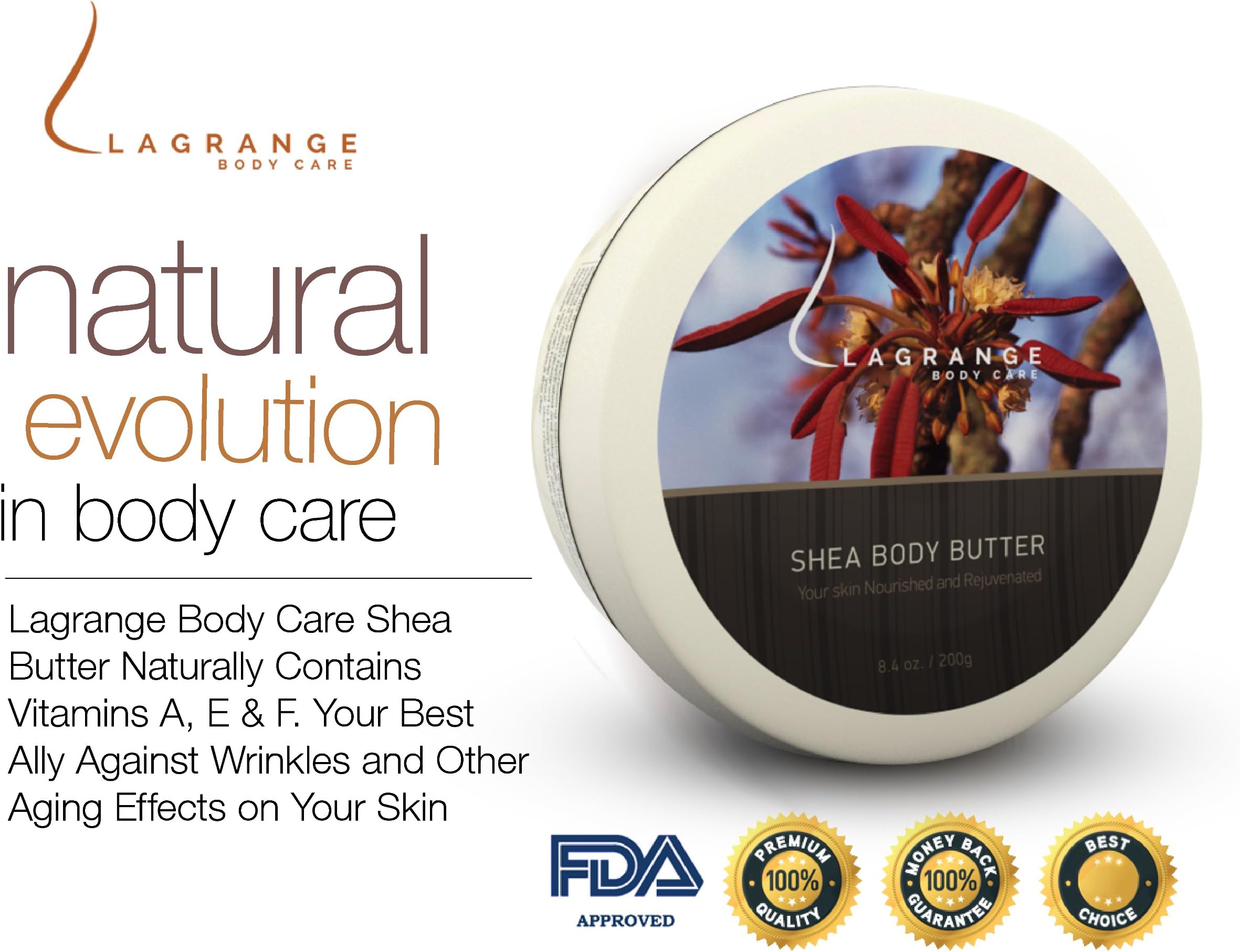 Shea Butter - Smooth Luxurious - Intense Long Lasting Moisturization in a Beautiful Scent - Ultra Rich Whipped Body Butter Easily Absorbed Into Your Skin - Heals Extremely Dry, Rough or Damaged Skin - Leaving Your Skin Feeling and Looking Soft and Rejuvenated. This Is an FDA Certified Product.