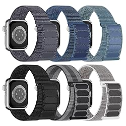 6 Pack Sport Nylon Loop Band Compatible with Apple