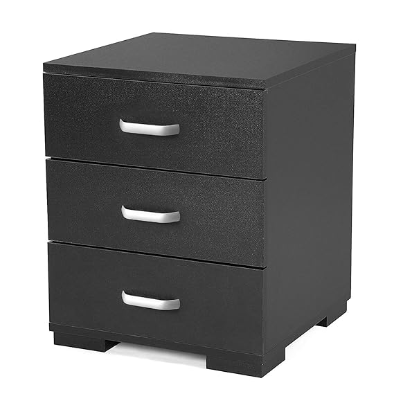 SONGMICS Nachttisch Kommode, Nachtschrank Leicht Montiert, mit 3 Schubladen, 40 x 49 x 40cm, für Schlafzimmer Boxspringbett S