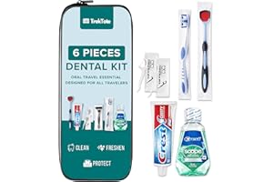 TrekTote Bulk Toothpaste And Toothbrush Set- 6 Piece Dental Care Kit, TSA Compliant, Includes Toothpaste, Toothbrush, Mouthwa