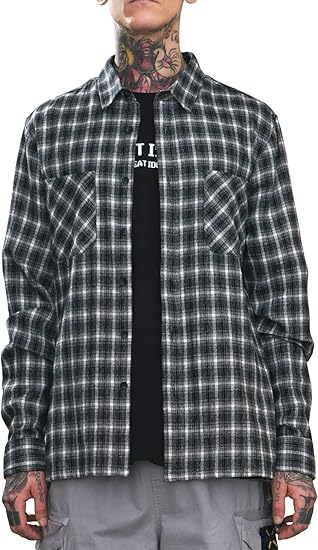 Amazon ビヨンドユー チェックシャツ メンズ ネルシャツ コットンネル 長袖シャツ シャツ ワッペン ロング丈 シャツ 通販