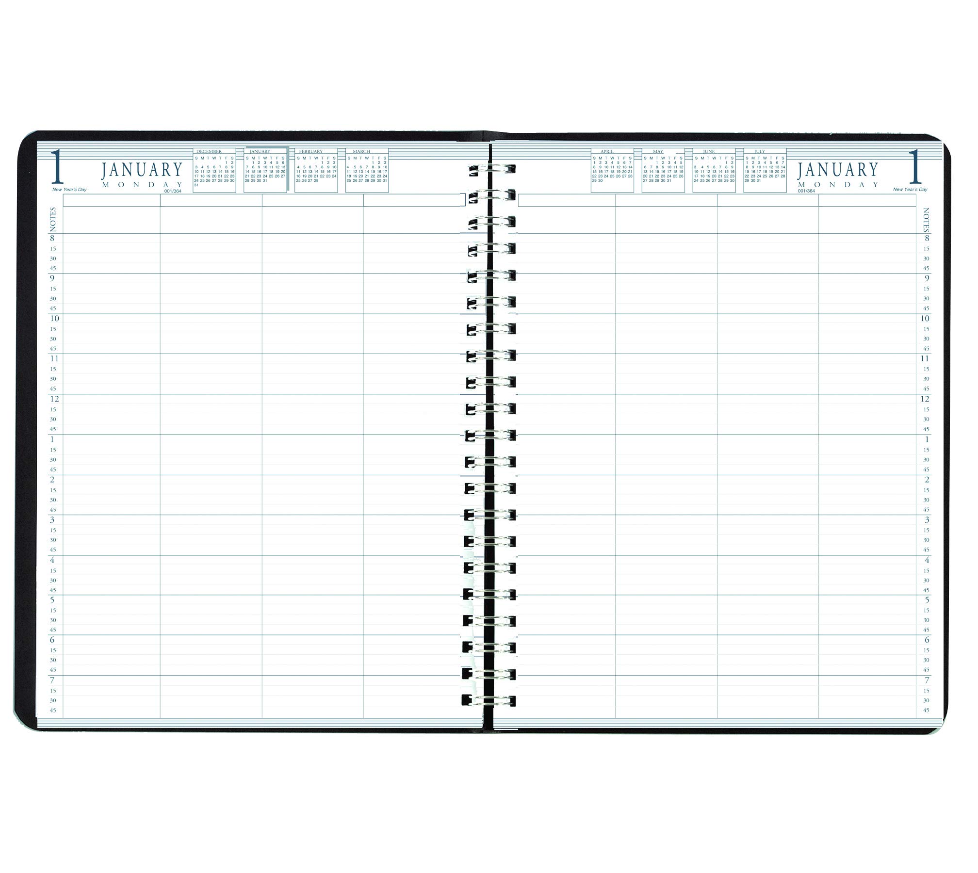 House of Doolittle 2021 Daily Group Planner, 8-Person, Black Soft Cover, 8.5 x 11 Inches, 2 Volume S