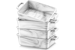 MALACASA Ramekins 8 oz Set of 4, Porcelain Creme Brulee Ramekins Oven Safe, Ceramic Souffle Dish Custard Cups Mini Quiche Pan with Handles for Pudding Sauce Cooking Baking, Series BAKE-GREY