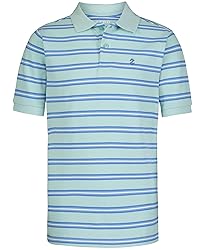 IZOD Boys' Short Sleeve Pique Polo Shirt, ICY