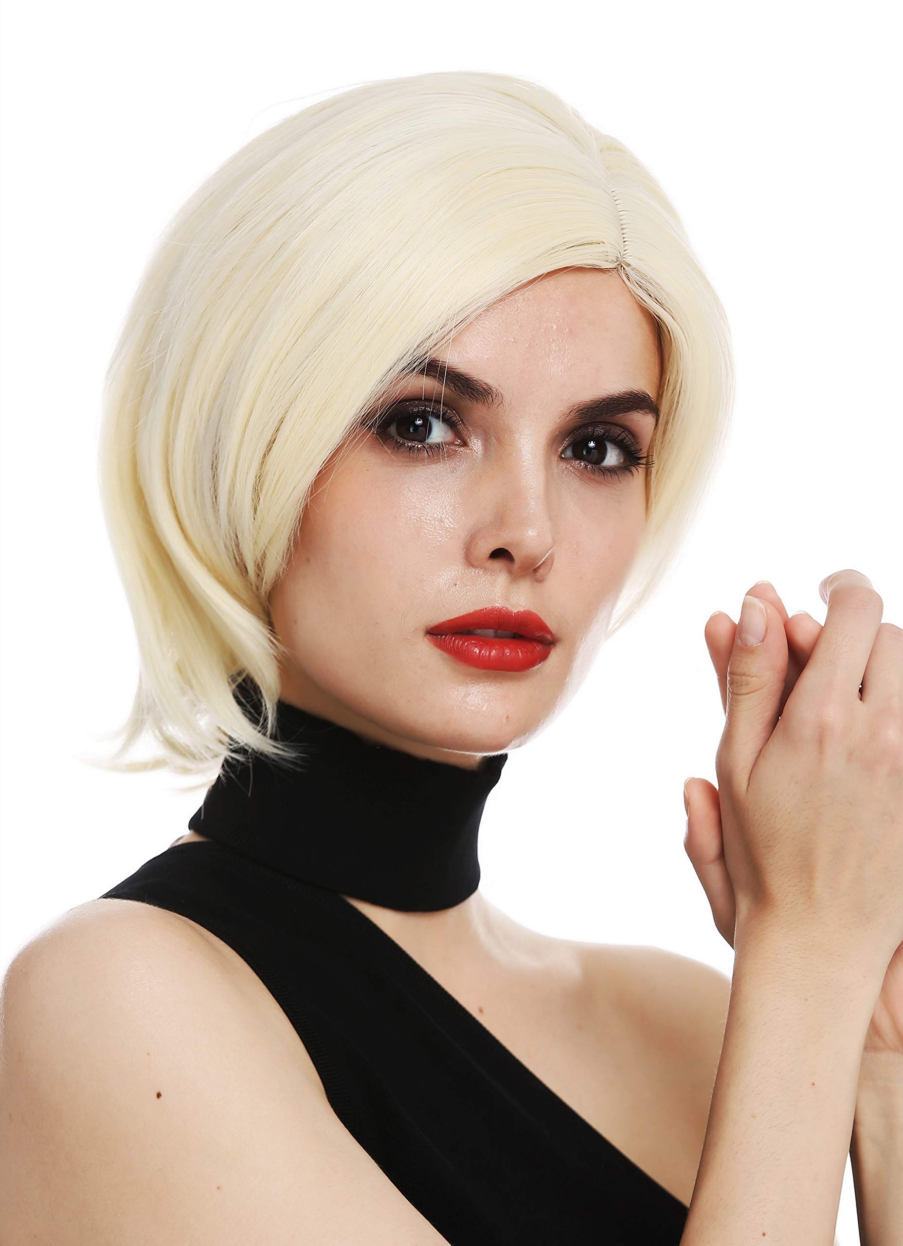 WIG ME UP - TYS-404-613 wig women's wig short parting bob light blonde platinum blonde