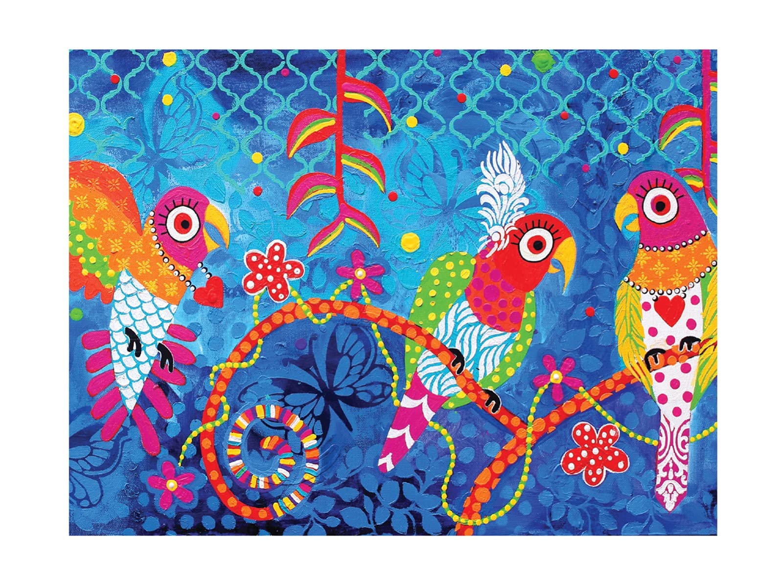 Maxwell & Williams Love Hearts Animal Printed Tea Towel with Rainbow Girls Design, 1% Cotton, Blue, 5 x 7 cm