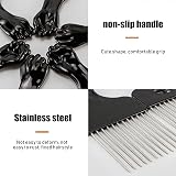 IRYNA Metal Afro Comb Professional Smooth Hair Pick Wide Tooth for Curly view 5