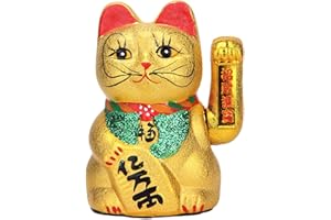 VanEnjoy 7" Beckoning Ceramic Maneki Neko Lucky Fengshui Cat