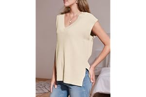 Women's Sweater Vests V Neck Casual Ribbed Knit Sleeveless Sweater Tops Oversized Sweater Vest for Women