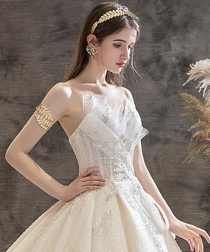 Finrezio Greek Goddess Headband Arm Cuff Bridal Jewelry Set  display picture 2