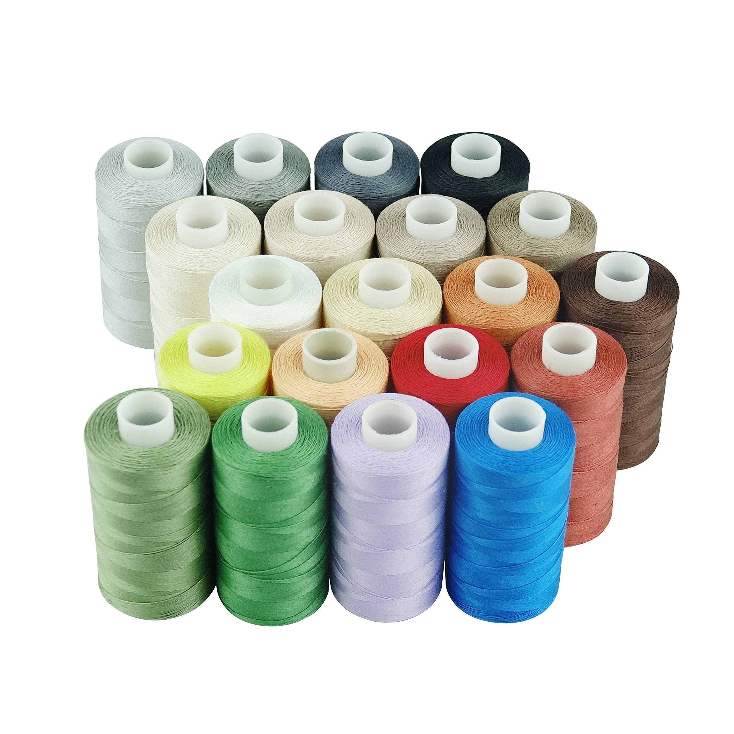Simthread Cotton Sewing Thread Quilting Thread for Sewing and Quilting Machines - 550 Yards/Spool, 20 Colors