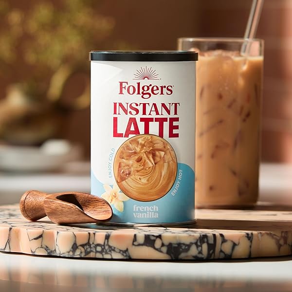 FOLGERS FRENCH VANILLA FLAVORED INSTANT LATTE, 16 OUNCE