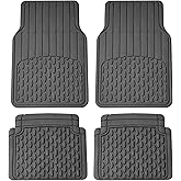 FH Group Automotive Floor Mats - Heavy-Duty Rubber Floor Mats for Cars, Universal Fit Full Set, ClimaProof Floor Mats, Trimmable Floor Mats For Most Sedan, SUV, Truck Floor Mats Gray