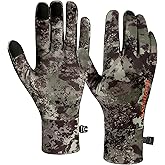 BASSDASH Unisex Fleece Liner Lightweight Camo Hunting Gloves Touchscreen Warm Gloves for Fishing Photography HG07