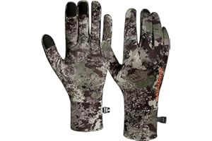 BASSDASH Unisex Fleece Liner Lightweight Camo Hunting Gloves Touchscreen Warm Gloves for Fishing Photography HG07