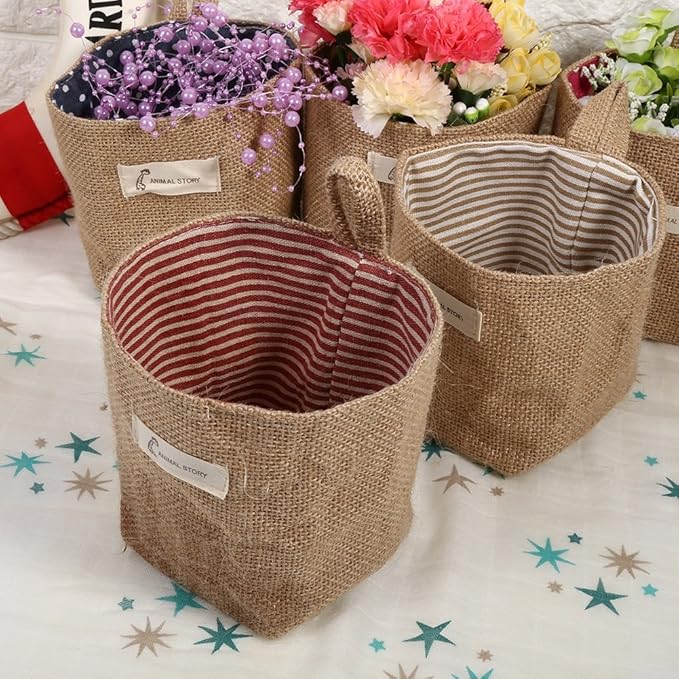 Almacenamiento y organización Puntos Azules Arte de Lino de algodón