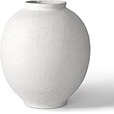 YSNN White Ceramic Large Vase - 9.84 Inch Round Modern Ceramic Vases,Tall Vase for Decor Living Room Table Decor and Festive Home Interiors