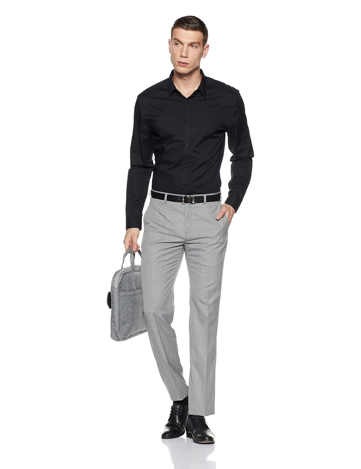 raymond men's relaxed fit formal trousers