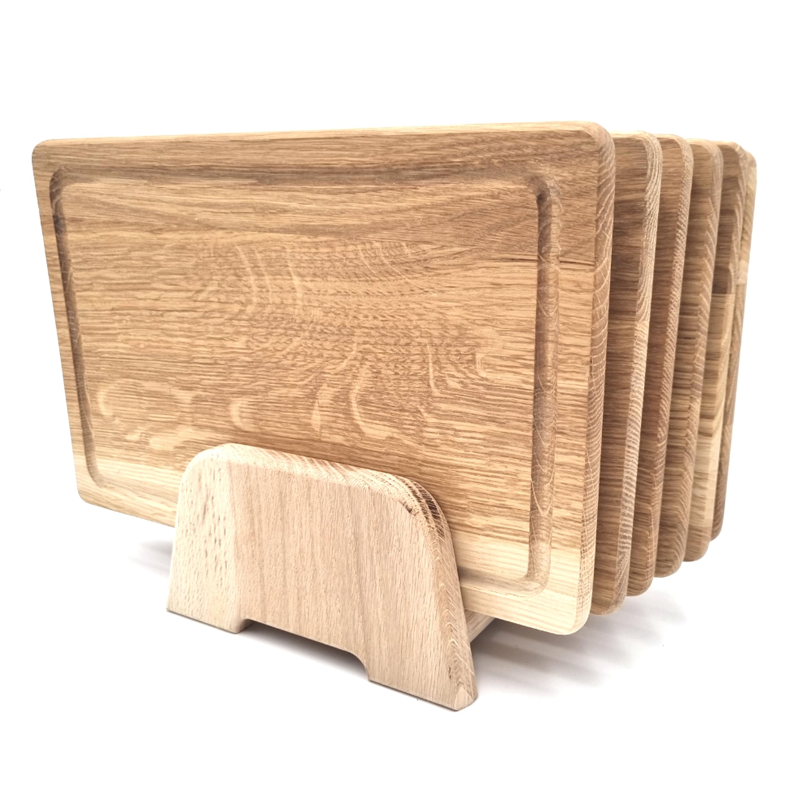 JOWE Wooden Kitchen Chopping Boards in Oak | Oak Wooden Snack Boards 30x20 cm | Rectangular, 6 Pieces