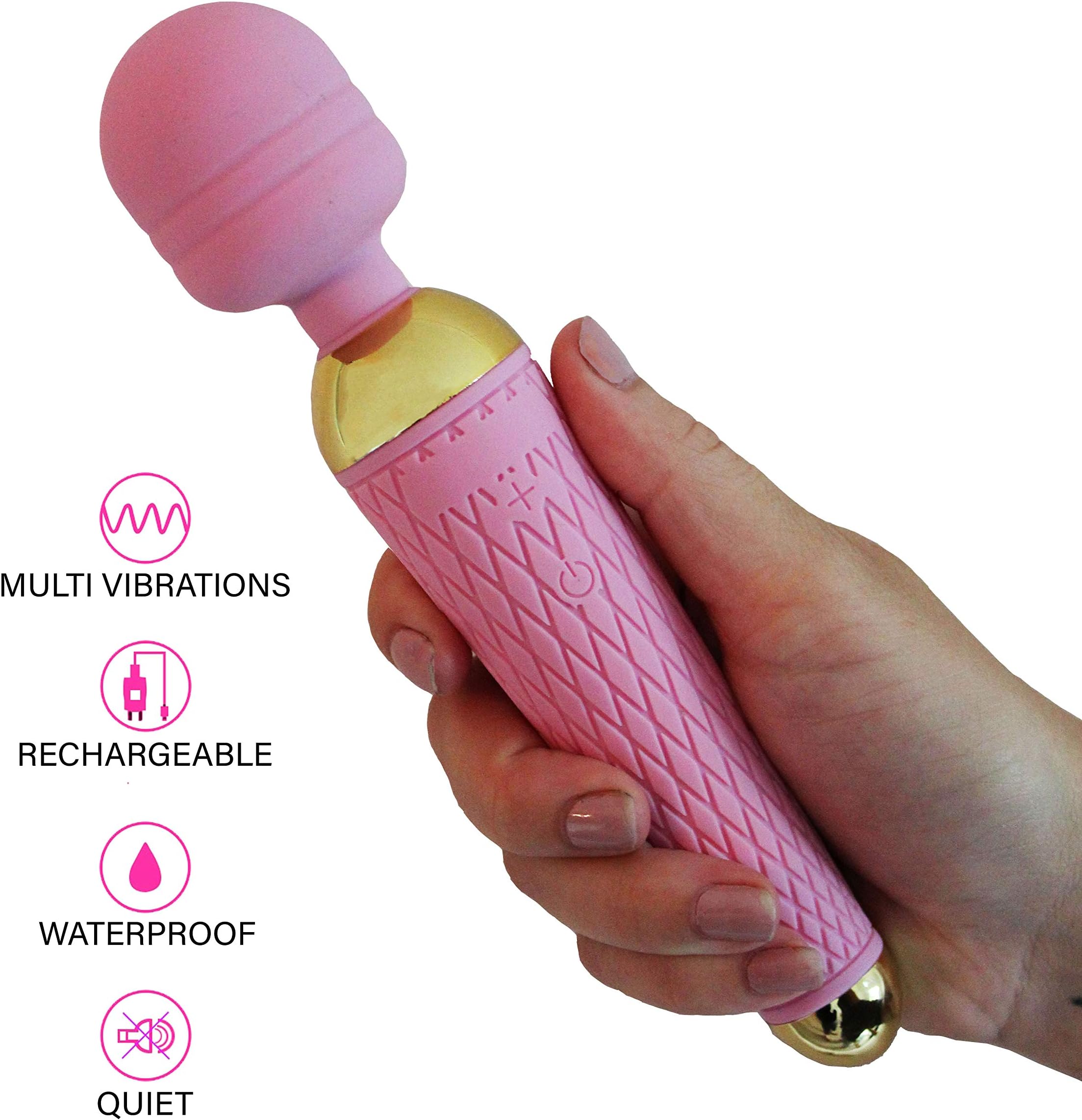 Vibrating Massage Wand Cordless Waterproof Rechargeable 3 Speed 10 Patterns Durable Fun for Couples