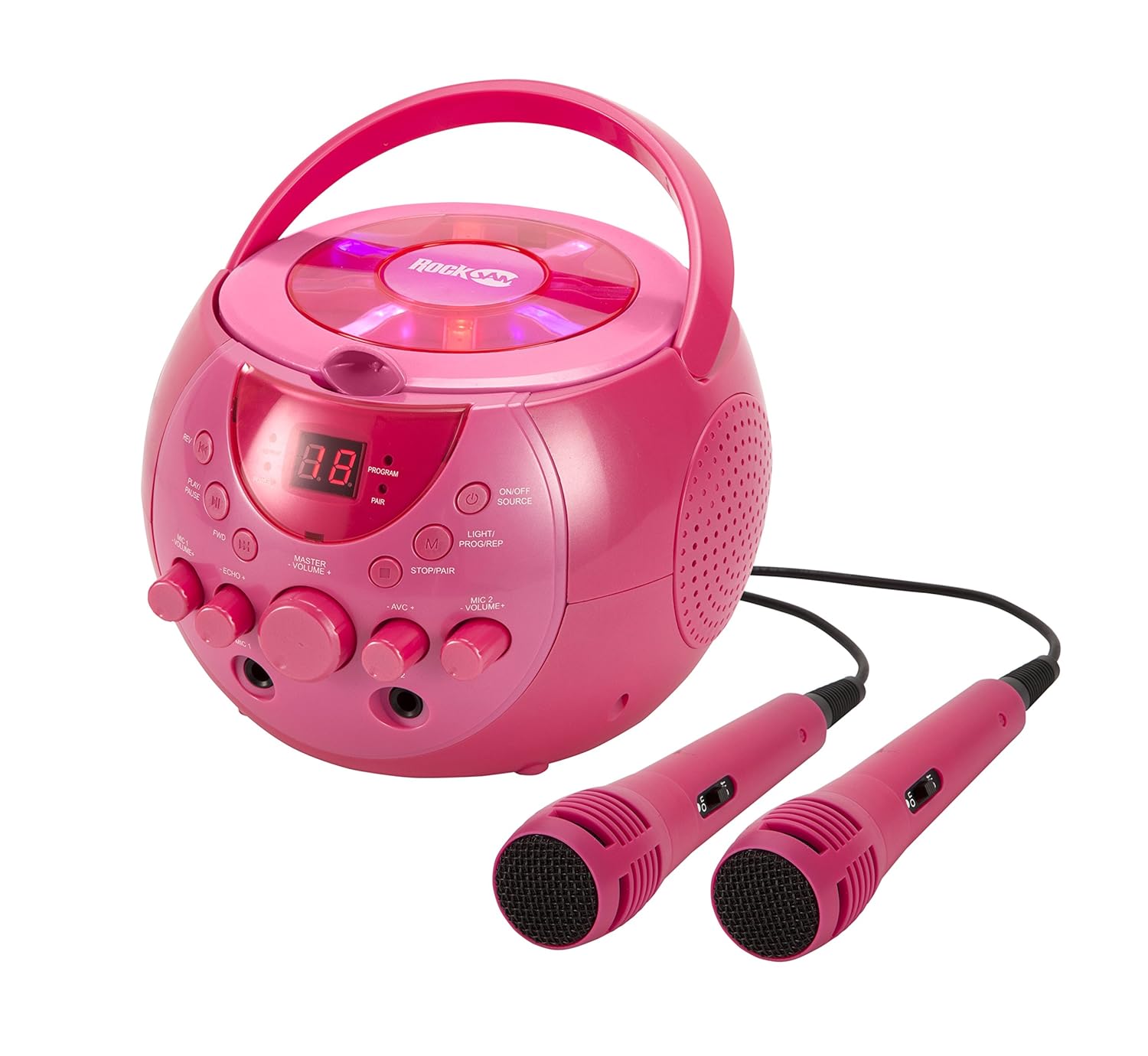 RockJam Karaoke Machine Party Pack with 2 Microphones, 2 Karaoke CD's