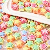 CYEENUT 150pcs Ab Color Star Beads Acrylic Bead Stars Shape Beads for Jewelry Making Handmade DIY Bracelet, Charms Keychain Craft Supplies (Star)
