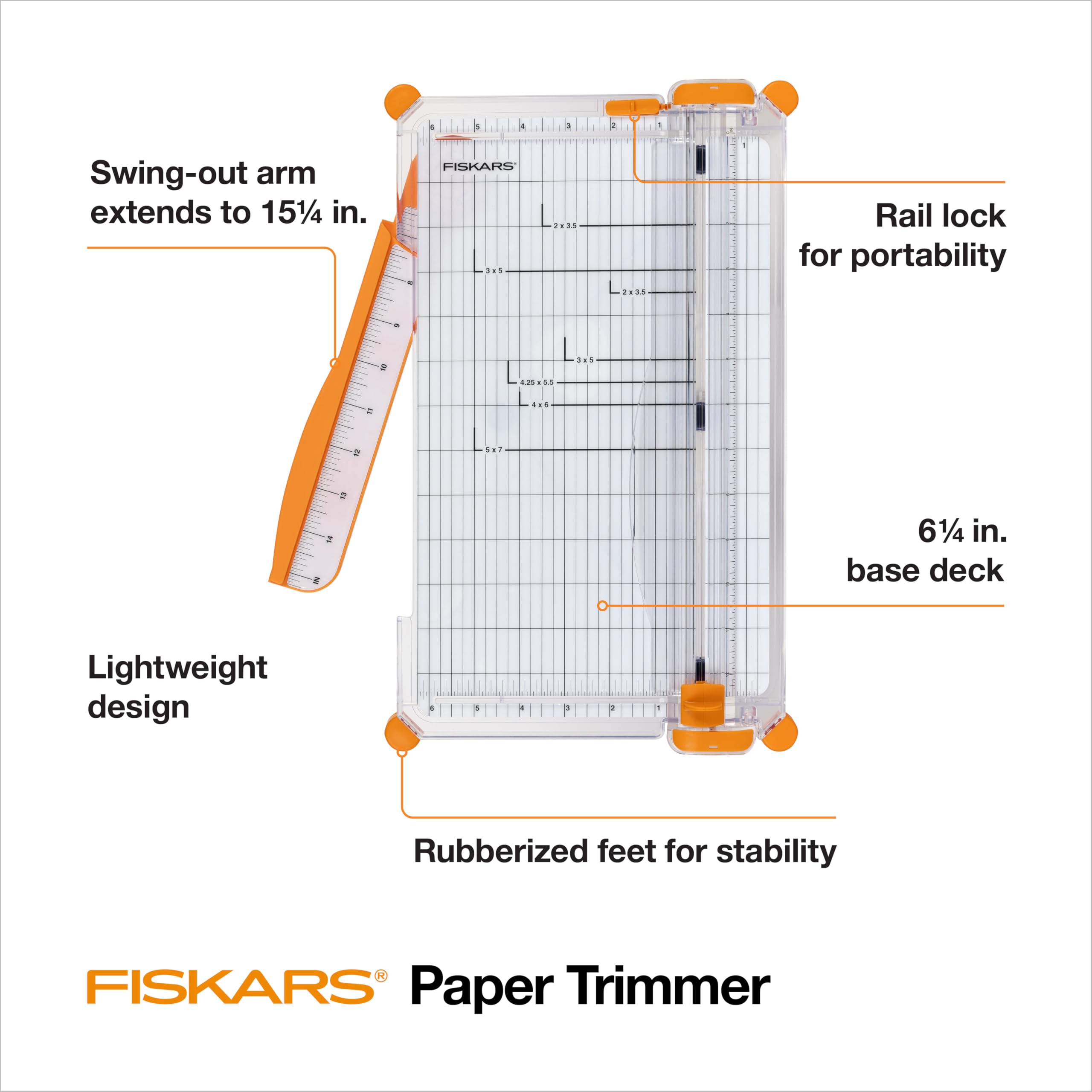 Fiskars Precision Paper Trimmer - Easy, Safe and Accurate for Crafts, Gifts, Cards and More - Always Cuts Straight
