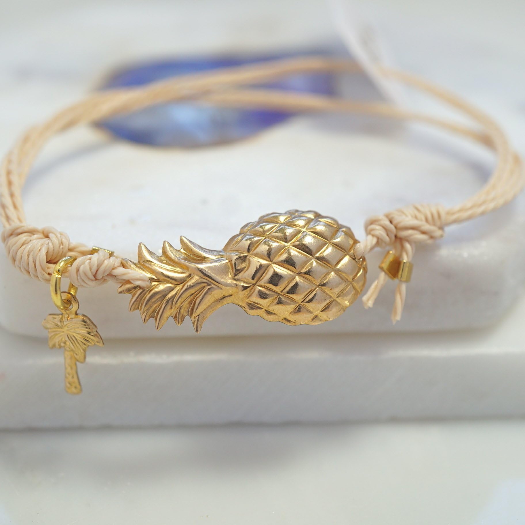 Pineapple bracelet,palmtree and pineapple jewellery,friendship bracelet,summer jewellery,beach bracelet
