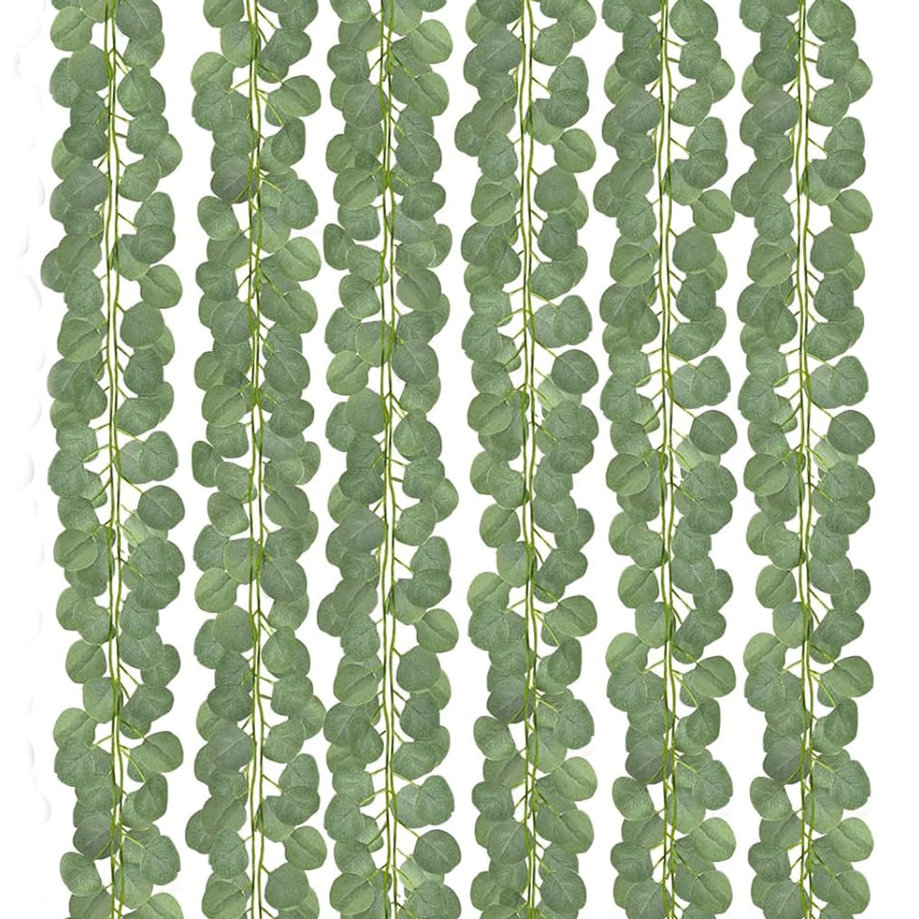 Comtelek 12 Pack Fake Eucalyptus Vines Artificial Hanging Plants, Eucalyptus Green Leaf Garland Hanging Vine Deco for Wedding Table Decoration Home Bathroom Decorations