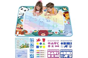 DITERYY Thick Water Doodle Mat Kids Extra Large Water Painting Doodle Drawing Mat Toy Writing Mess Free Coloring Magic Educational Toys for Boys Girls Age 2 3 4 5 6 7 8 Year Old Holiday Birthday Present