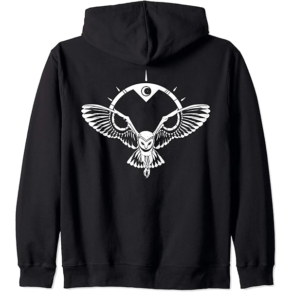 White_OwL♡ Amazon.com: White Owl Drawing Print Zip Hoodie : Clothing