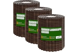 SnugNiture 3 Rolls Corrugated Metal Garden Edging,8" x 20' Landscape Edging Border,Sturdy Metal Lawn Edging for Landscaping, Garden,Flower Bed and Yard(Total 60 Ft)