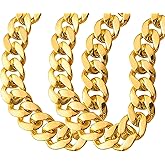Wisifayardin Chunky Fake Gold Chain for Hip Hop Rapper Costume Jewelry, Fake Plastic Gold Necklace Accessories for 80s 90s Men Women Halloween Costume Dress Up Party Props