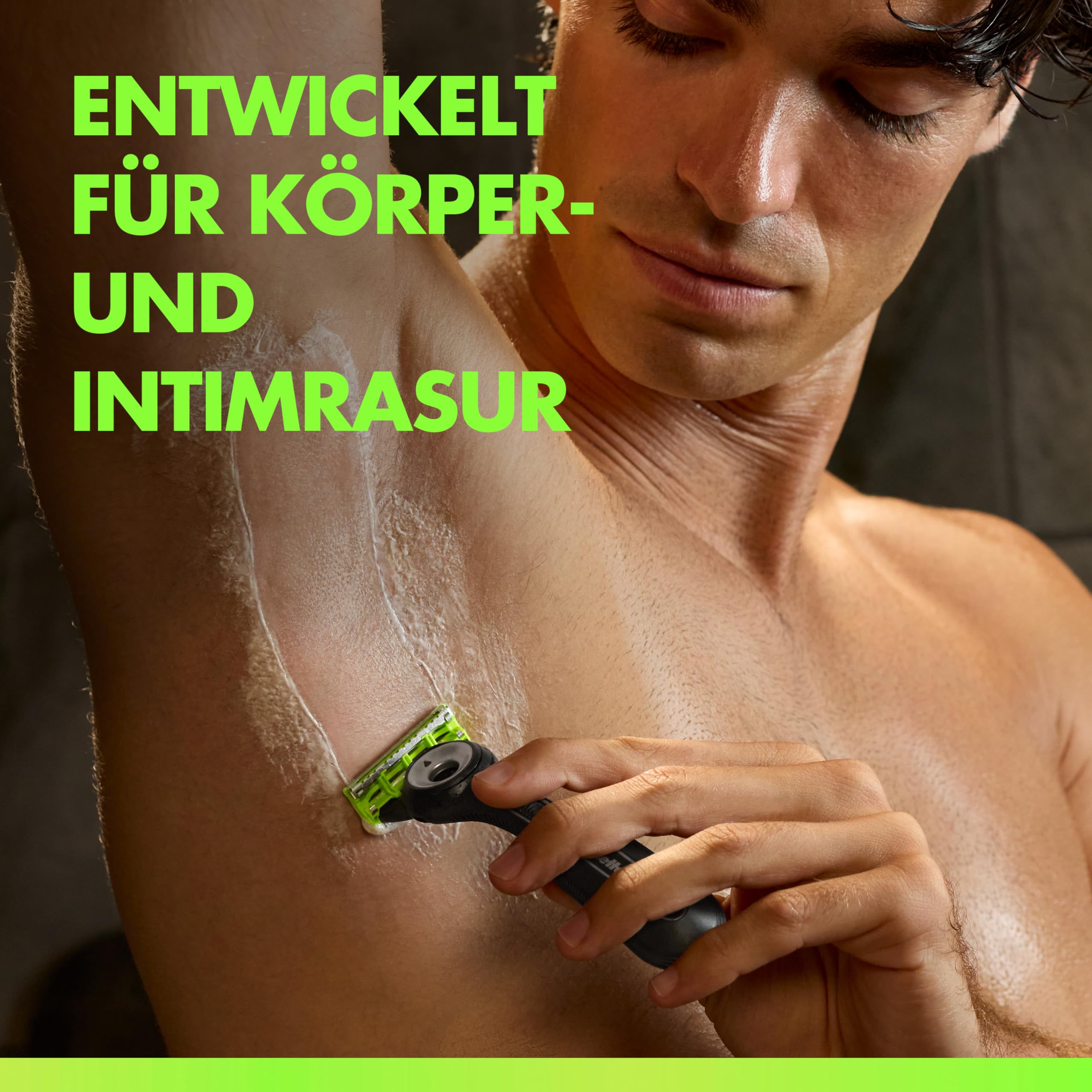 Gillette Labs Body & Intimate Rasierklingen, 16 Original Ersatzklinge, Grün 7