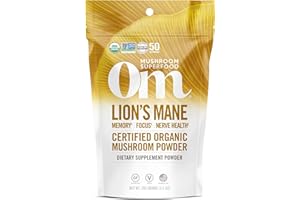 OM Mushroom Superfood | Lion's Mane | USA Grown Organic Mushrooms |Memory, Focus, Clarity, Nerve Health, & Mood Support | 3.5