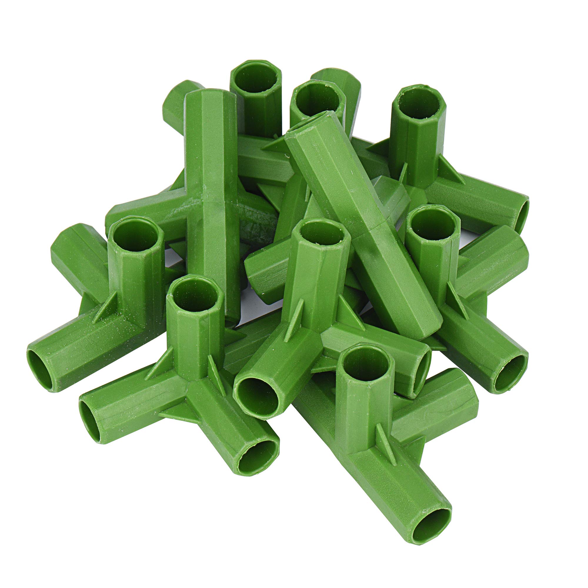 10PCS 3 Way/4 Way 11mm Greenhouse Frame Furniture Connectors Fitting Build Garden Framework Supports Cages Fruit Cages Netting Frames Fencing Building Connectors (Green Style #3)